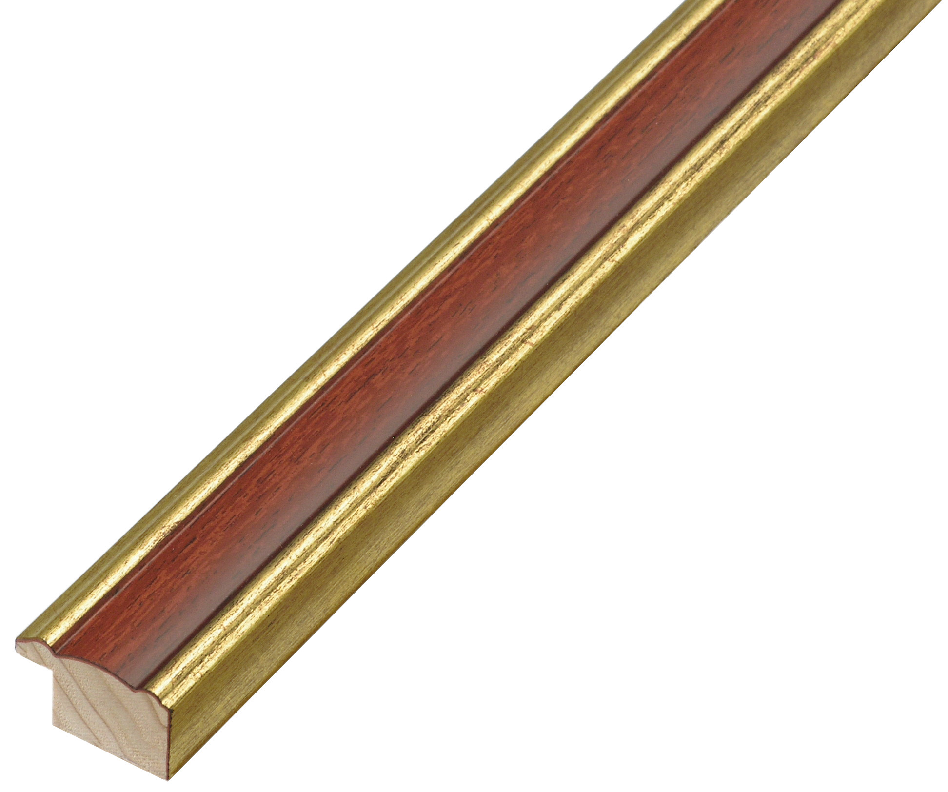 Bilderleiste keilgezinktes Pinie 24 mm breit Gold  Mahagoni - 152MOGANO