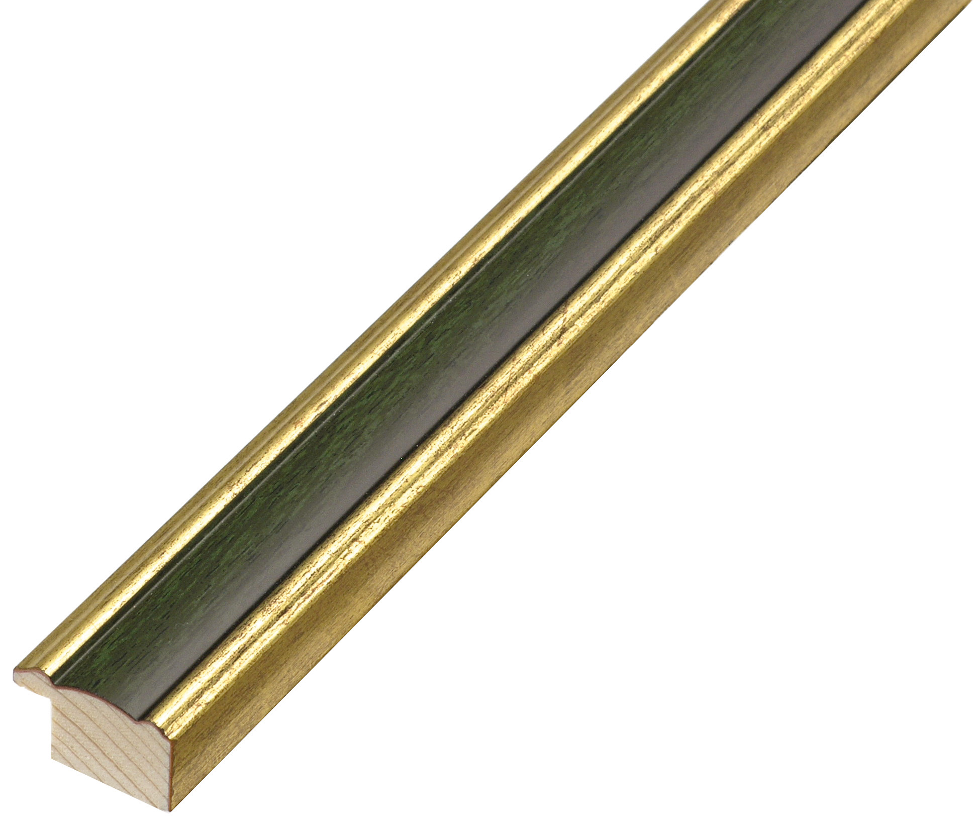 Bilderleiste keilgezinktes Pinie 24 mm breit Gold  Oliverngrün - 152OLIVA