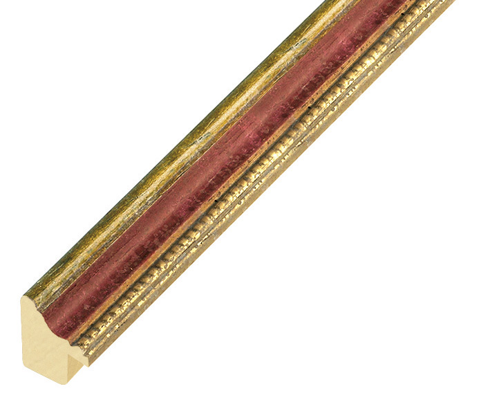 Bilderleiste Ayous 15mm breit 18hoch, Gold/rote - 213ROSSO