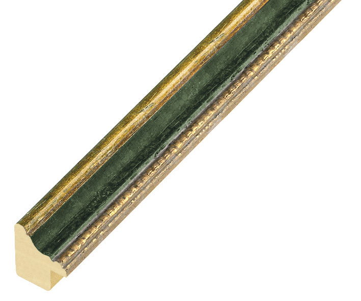 Bilderleiste Ayous 15mm breit 18hoch, Gold/grüne - 213VERDE