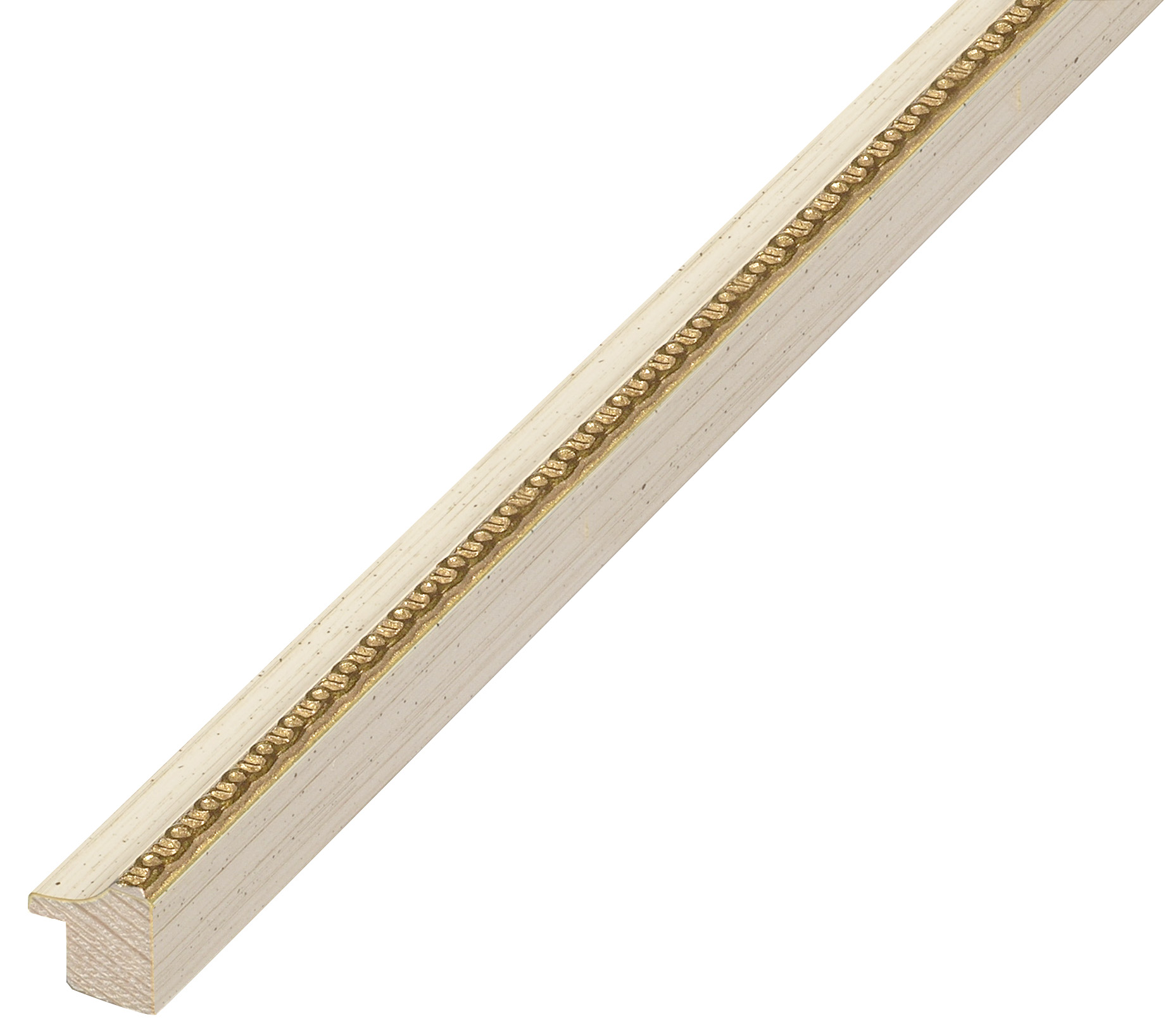 Bilderleiste keilgezinkte Pinie 20mm breit 20mm hoch Creme Gold