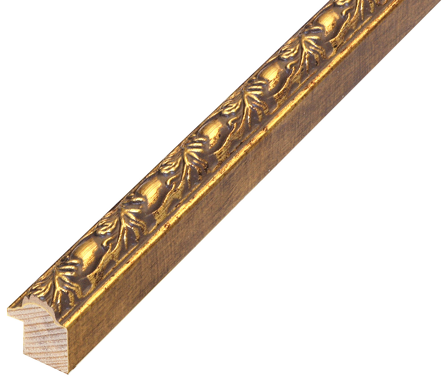 Bilderleiste keilgezinkte Pinie - 22mm breit - 27 hoch - Gold mit Deko - 344ORODECOR