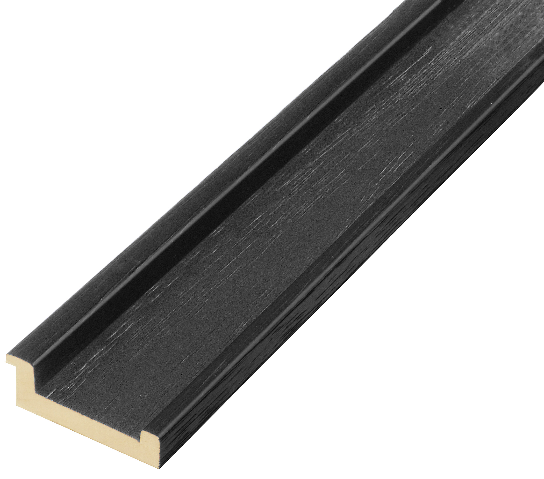 Bilderleiste keilgezinkte Pinie Breite 68 mm - Finish Schwarz - 571NERO