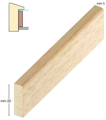 Abstandleiste Lindenholz roh 5x20 mm - D20TIGLIO