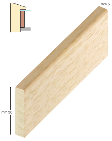 Abstandleiste aus rohem Rahminholz 5x30 mm - D30RAMIN