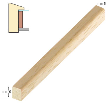 Abstandleiste aus rohem Rahminholz 5x5 mm - D5R