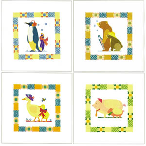 Serie von 3 Drucken: Tierbabys 30x30 cm