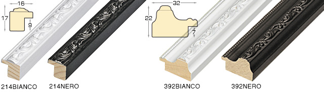 Bilderleiste keilgezinkte Pinie 16mm breit 17mm hoch Weiss verziert