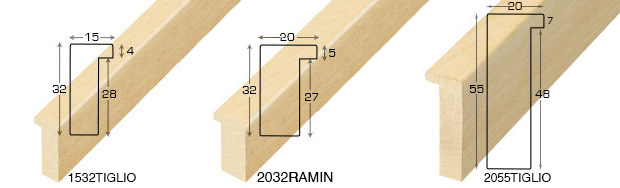 Bilderleiste Lindenholz roh - Breite 15 mm - Höhe 25 mm