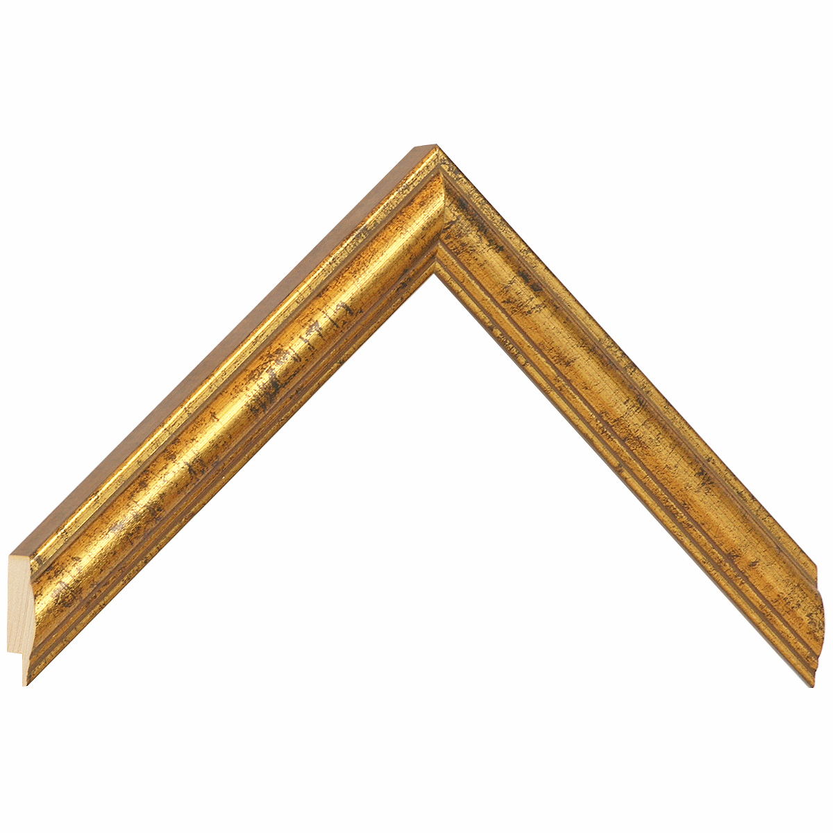 Bilderleiste keilgezinkte Pinie - 22mm breit - 24 hoch - Antikgold - Musterwinkel