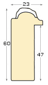 Bilderleiste keilgezinkte Pinie - 27mm breit - 60 hoch - Gold mit Deko - Profil