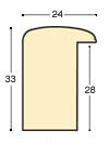 Bilderleiste Lindenholz roh- Breite 24 mm Höhe 33 mm - Profil